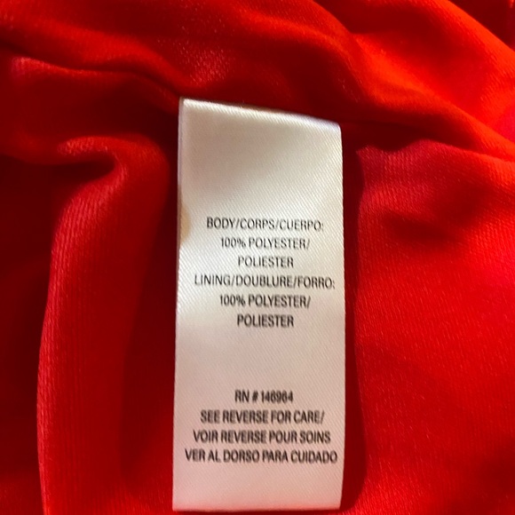 Julia Jordan Red Floral V-Neck Long Sleeve Twisted Front Mini Dress Size 12 - Picture 7 of 8